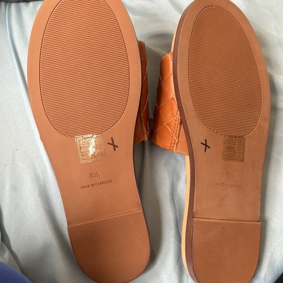 New! Madewell Burnished Caramel The Louisa Slide Sandal in Woven Leather - Picture 7 of 7